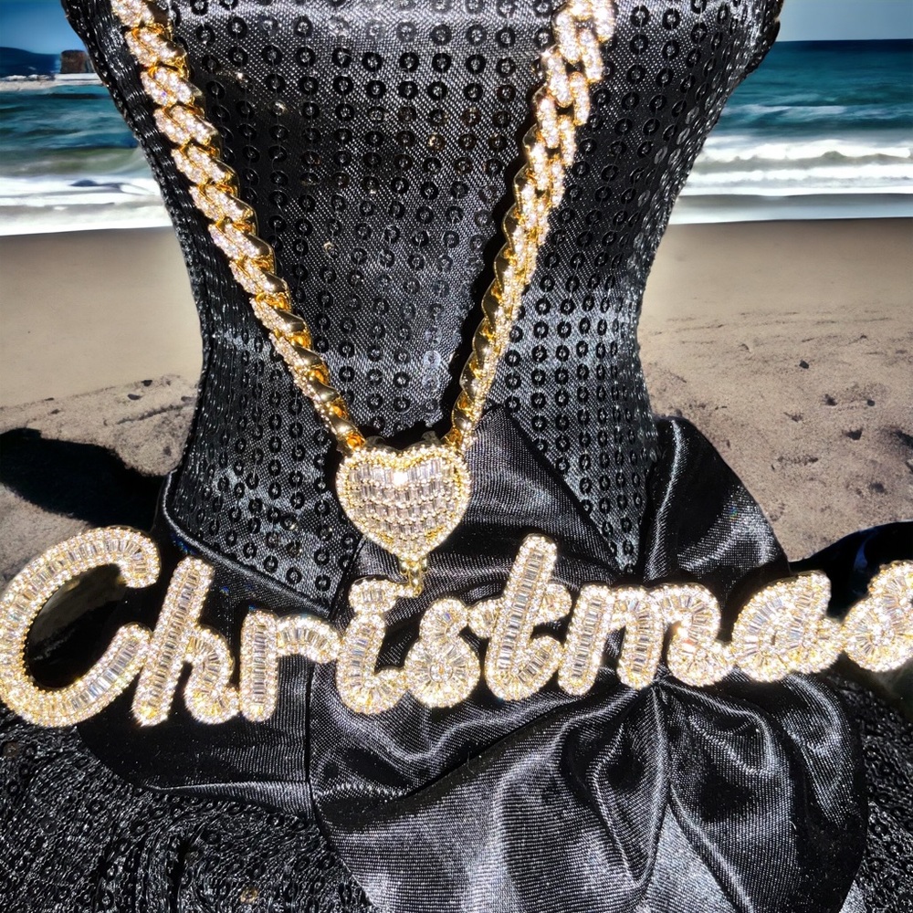 Christmas Necklace CZ Women’s Necklace Baguette Necklace